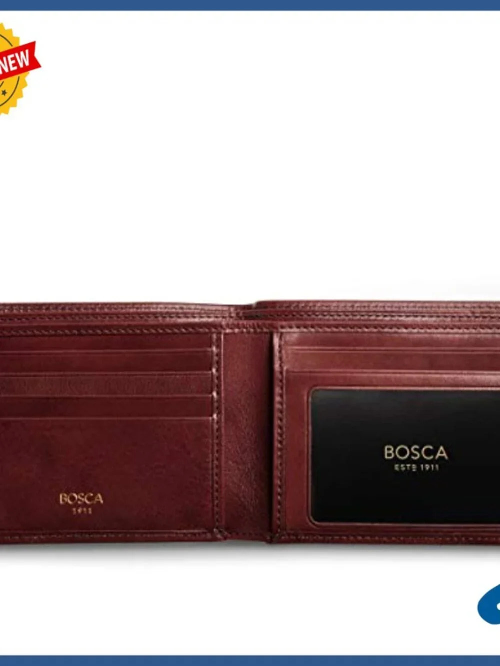 Men's RFID Blocking Leather Bifold Wallet with ID Window